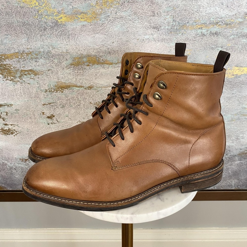 Cole Haan Wagner Grand Plain Toe Boot Waterproof Men 10.5 Brown Leather Grand OS